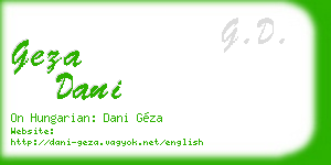geza dani business card