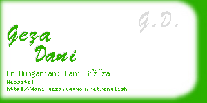 geza dani business card